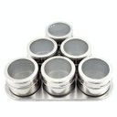 Ver imagem 2 de Porta Condimentos Inox 06 Pecas Magnetico 6.5X4.5Cm Suporte