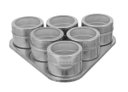 Ver imagem 1 de Porta Condimentos Inox 06 Pecas Magnetico 6.5X4.5Cm Suporte