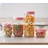 5 Potinho Organizador C/Tampa de Rosquear 300ML 9,5x6CM Rosa - 6