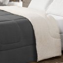 Ver imagem 4 de Coberdrom Cobertor Solteiro 1 Peça Maya Manta Soft e Sherpa de Carneiro 100% Poliéster:cinza