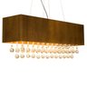 Lustre Pendente Retangular em Madeira Imbuia e Cristais Wood Iluminação Lustre Pendente Retangular M - 1