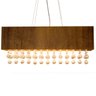 Lustre Pendente Retangular em Madeira Imbuia e Cristais Wood Iluminação Lustre Pendente Retangular M - 3