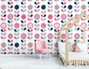 Ver imagem 1 de Papel de Parede Infantil Flores Abstratas Arte Destaque 2 Metros
