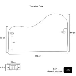 Cabeceira Orgânica 140cm Casal Painél para Cama Box Bouclé Serena - 6