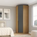 Ver imagem 2 de Guarda Roupa Modular 1 Porta Canto 45 Altezza Trend Belmax:freijó/titânio