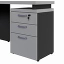 Ver imagem 6 de Mesa em L 1,20m com Gaveteiro 3 Gavetas Pés Painel F5 Office Cor:cinza Sagrado com Preto
