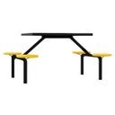 Ver imagem 3 de Mesa para Refeitório Fixa 4 Lugares MDP Branco de 25 mm - Assento Amarelo - 50303