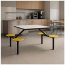 Ver imagem 1 de Mesa para Refeitório Fixa 4 Lugares MDP Branco de 25 mm - Assento Amarelo - 50303
