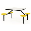 Ver imagem 6 de Mesa para Refeitório Fixa 4 Lugares MDP Branco de 25 mm - Assento Amarelo - 50303