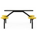 Ver imagem 3 de Mesa para Refeitório Fixa 4 Lugares Mdp Branco de 25 Mm - Assento Amarelo - 50303