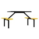 Ver imagem 2 de Mesa para Refeitório Fixa 4 Lugares Mdp Branco de 25 Mm - Assento Amarelo - 50303