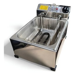 Fritadeira Elétrica a Óleo 7l Profissional + Escorredor:60/inox/220v - 10