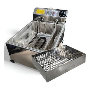 Fritadeira Elétrica a Óleo 7l Profissional + Escorredor:60/inox/220v