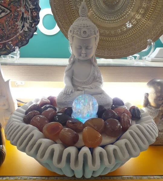 Fonte Buda Sanfonada em Marmorite 35 Cm Pequena - 4