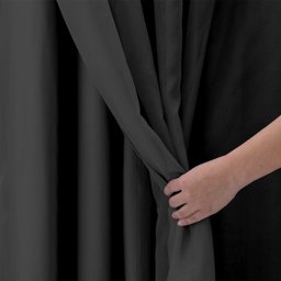 Cortina 4,00x2,30 Sala Quarto Cozinha Voil Forro Blackout: Preto - 4