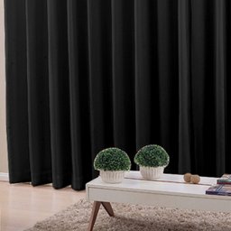 Cortina 4,00x2,30 Sala Quarto Cozinha Voil Forro Blackout: Preto - 3