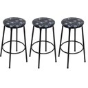 Ver imagem 1 de Kit Conjunto 3 banquetas em aço cor preto REFORÇADAS p/ balcão / area gourmet / churrasco / festa as