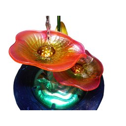 Fonte de Água Cascata Decorativa Grande Metal Flores para Jardim e Casa (ft-m) - 3