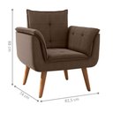 Ver imagem 3 de Poltrona Maya para Sala com Tecido Inca Marrom Framar 82cm