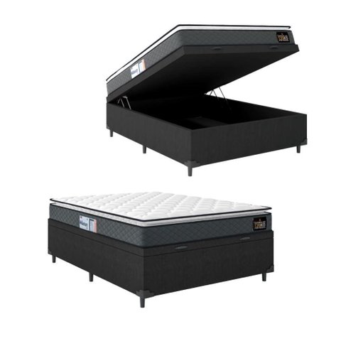 Cama Box Baú Casal Colchão Espuma D33 Pillow 138x188x60cm