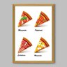 Quadro Cozinha Pizzas Tradicionais - 20x30cm - Moldura Caixa Madeira - 1