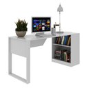Ver imagem 5 de Mesa para Escritório 160cm com 2 Prateleiras Reversível Me4182 Branco Tecnomobili