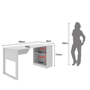 Ver imagem 2 de Mesa para Escritório 160cm com Prateleiras Laterais Reversíveis ME4182 Branco - Tecnomobili