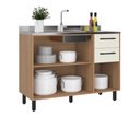 Ver imagem 3 de Balcão Gabinete para Pia 120 cm 3 Portas 2 Gavetas Granada Off White Casamia