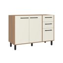 Ver imagem 1 de Balcão Gabinete para Pia 120 cm 3 Portas 2 Gavetas Granada Off White Casamia