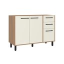 Ver imagem 1 de Balcão Gabinete para Pia 120 cm 3 Portas 2 Gavetas Granada Off White Casamia