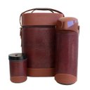 Ver imagem 2 de Kit Chimarrão vermelho mateira, cuia bocal inox, bomba inox, garrafa Aladdin 1L e porta erva