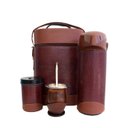 Ver imagem 1 de Kit Chimarrão vermelho mateira, cuia bocal inox, bomba inox, garrafa Aladdin 1L e porta erva