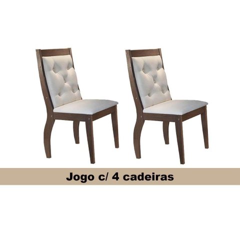 Cadeira Sala de Jantar Ágata Cf Kit 4 Un Capuccino/veludo Creme - Rufato