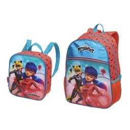Kit Mochila Infantil Costas + Lancheira Miraculous LadyBug Pacific - Vermelho - 1