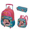 Kit Mochila Rodinha Show da Luna Aloha + Lancheira + Estojo Duplo - Pacific - Rosa - 1