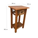 Ver imagem 2 de Mesa Mesinha Lateral Madeira Demolição Cabeceira com Gaveta Minas Arte Própria Mesinha Cabeceira