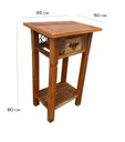 Ver imagem 2 de Mesa Mesinha Lateral Madeira Demolição Cabeceira com Gaveta Minas Arte Própria Mesinha Cabeceira