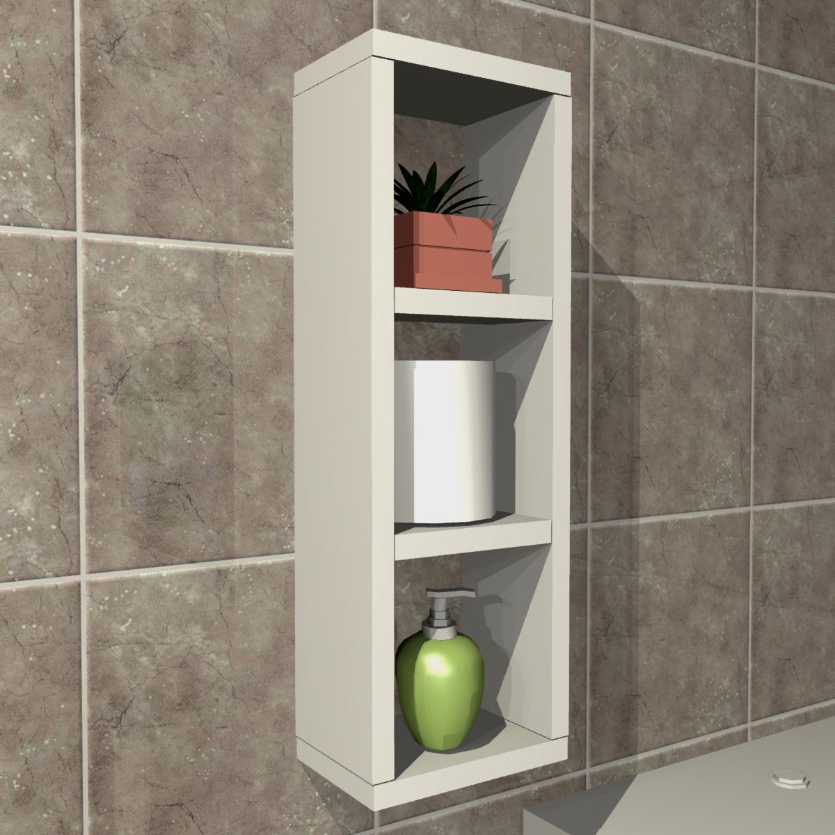 Nicho Decorativo Minimalista Funcional Mdf Banheiro Branco - 3