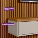 Ver imagem 2 de Painel Ripado Modular para Tv até 75 Polegadas 1 Nicho 1 Prateleira 2 Portas