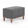 Puff Decorativo Retangular Pé em Madeira - Cinza - 1