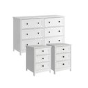 Ver imagem 4 de Cômoda 6 Gav+2 Mesas de Cabeceira Ditália Dm-217 Dm-111 Cor:branco