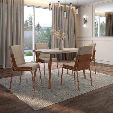 Conjunto Sala de Jantar 4 Cadeiras San Lorenzo Carraro  