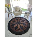 Ver imagem 4 de Tapete de Couro Natural Mandala Vermelho Preto Angus 1,60 Diametro