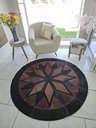 Ver imagem 4 de Tapete de Couro Natural Mandala Vermelho Preto Angus 1,60 Diametro