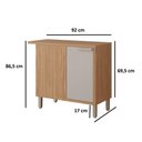 Ver imagem 3 de Balcão de Cozinha 100%mdf 92x52cm de Canto 1 Porta Eloise Mgm Móveis Freijó/off White