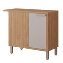 Ver imagem 1 de Balcão de Cozinha 100%mdf 92x52cm de Canto 1 Porta Eloise Mgm Móveis Freijó/off White