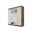 Ver imagem 4 de Guarda Roupa Solteiro 3 Gavetas e 4 Portas C-2 Espelho Nantes Off White - Europa