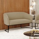 Ver imagem 2 de Sofá Namoradeira 2 Lugares Base Industrial Preto Stella Suede Marrom Rato D03 - D'Rossi