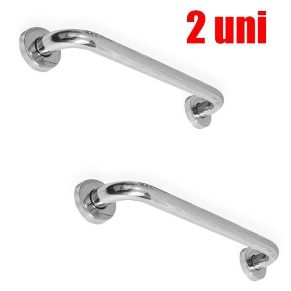 Alça de Apoio Banheiro Inox Barra 30cm Idoso Cadeirante Deficiente Acessibilidade Kit 2 unidades - 4