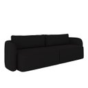 Ver imagem 5 de Sofá Living Sala de Estar Abel 240cm Bipartido Pés de Madeira Veludo Preto G33 - Gran Belo